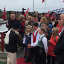 24. juni: Dronning Sonja åpner Bø friluftsgalleri - Skulpturpark Nordland. Dronningen ankommer. Foto: Marianne Hagen, Det kongelige hoff